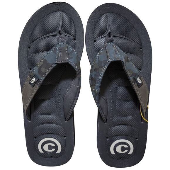 Cobian Men Hobgood Draino Beach Pool Flip Flop Sandal Size US 11 Ocean Camo Grey - Picture 1 of 3